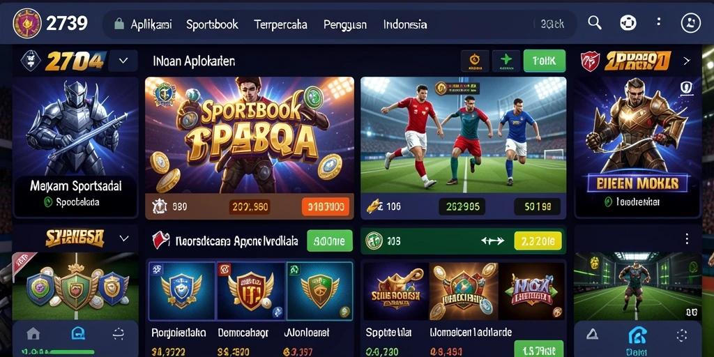 Tampilan utama aplikasi Sportsbook 2739 dengan fitur taruhan yang menarik.