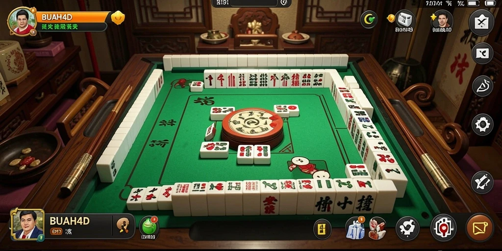 Gameplay mendebarkan dari BUAH4D menampilkan strategi permainan Mahjong.