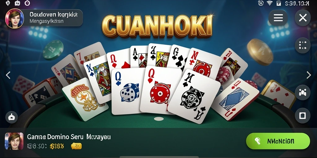 Tampilan gameplay seru dalam permainan Domino CUANHOKI.