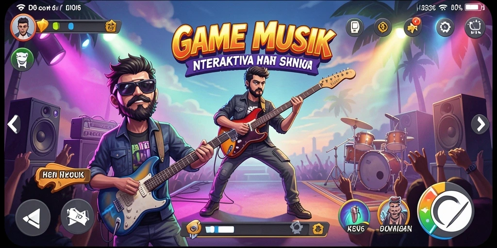 Tampilan gameplay D06 yang menampilkan aksi bermain musik.
