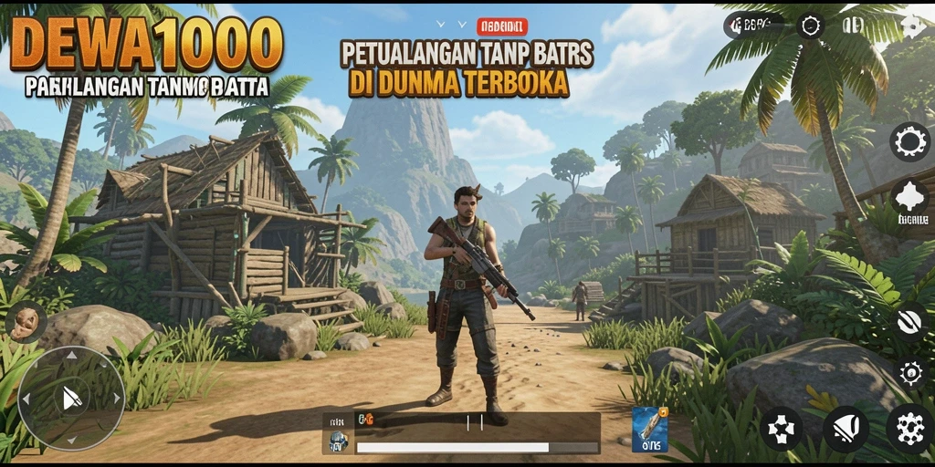 Gameplay DEWA1000 menunjukkan petualangan seru dalam dunia terbuka.