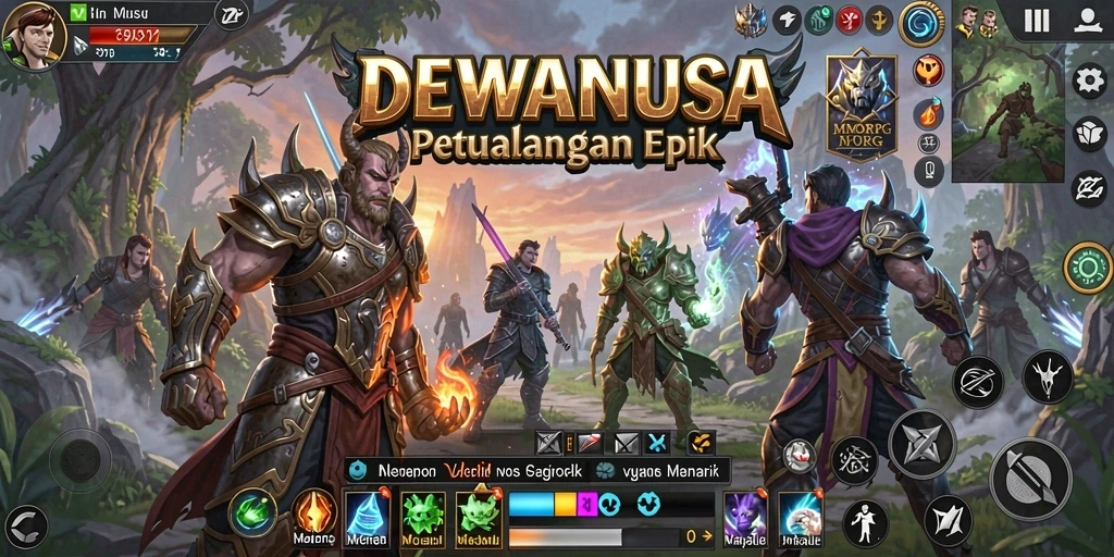 Tampilan gameplay epik DEWANUSA dengan interaksi multiplayer.