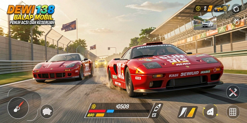 Tampilan gameplay balapan yang mendebarkan dalam DEWI138.