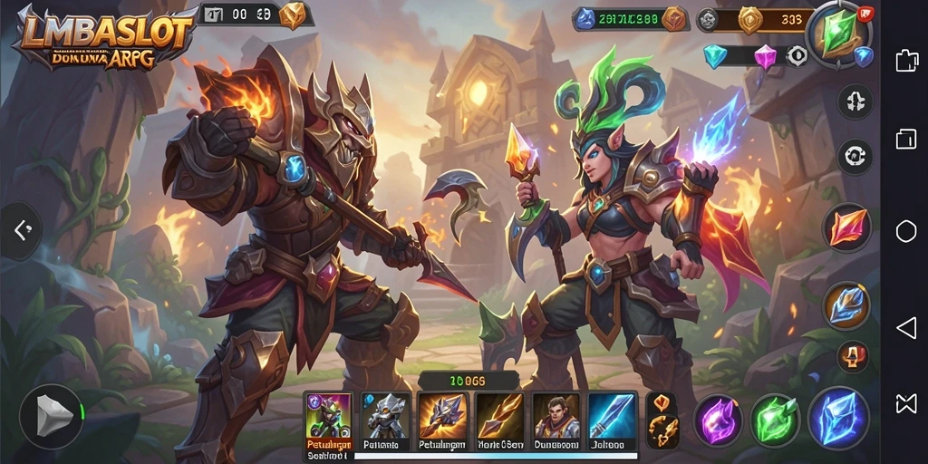 Tangkapan layar dari gameplay mendebarkan LMBASLOT yang menunjukkan aksi pertarungan yang intens.