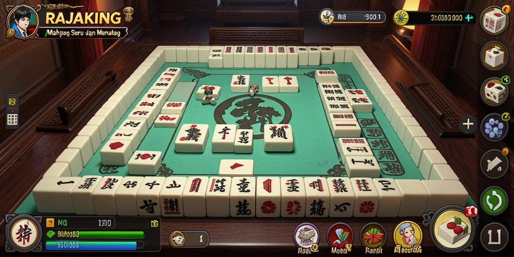 Gameplay seru RAJAKING yang penuh tantangan Mahjong.