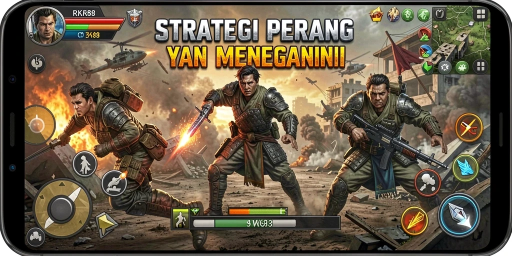 Tangkapan layar dari pertempuran epik dalam RK88 dengan strategi mendalam.