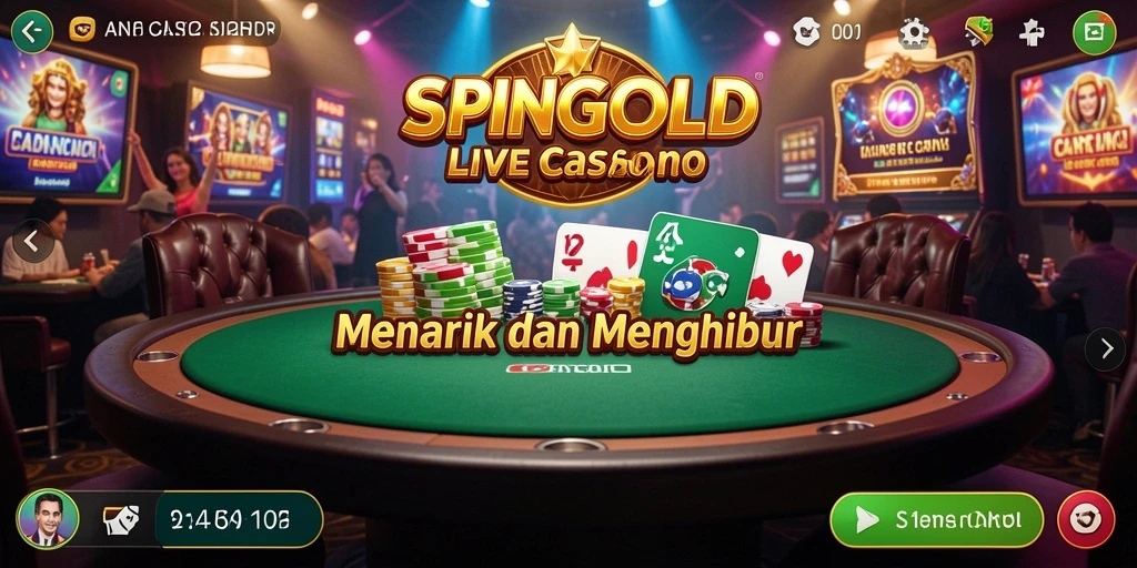 Tampilan gameplay SPINGOLD yang seru dan interaktif di Live Casino.