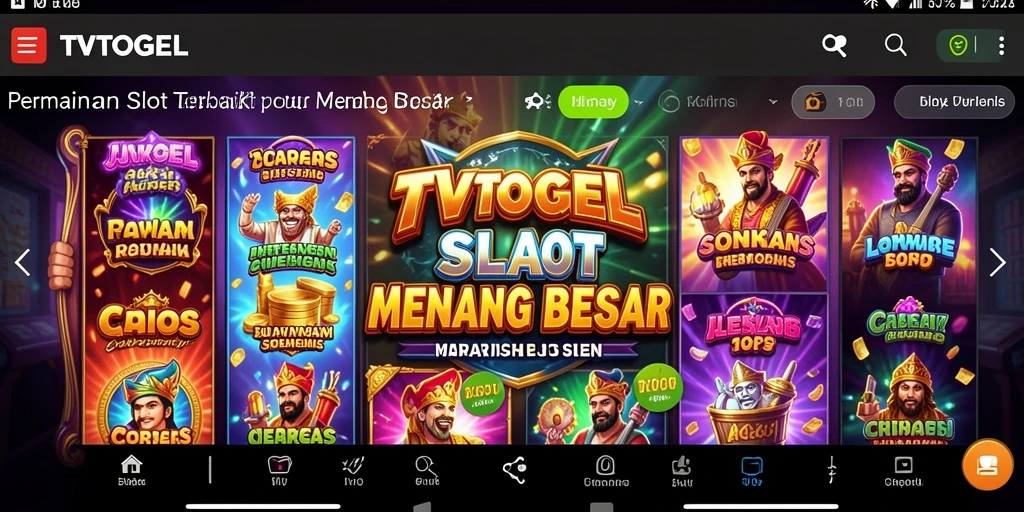 Screenshot utama TVTOGEL menampilkan momen seru permainan Slot.