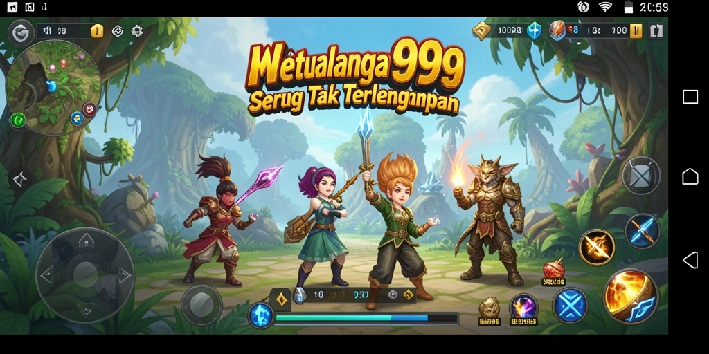 Screenshot gameplay WOW99 menunjukkan petualangan mendebarkan dengan dunia indah.