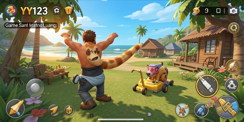 Tangkapan layar YY123 menunjukkan gameplay yang seru dan interaktif.